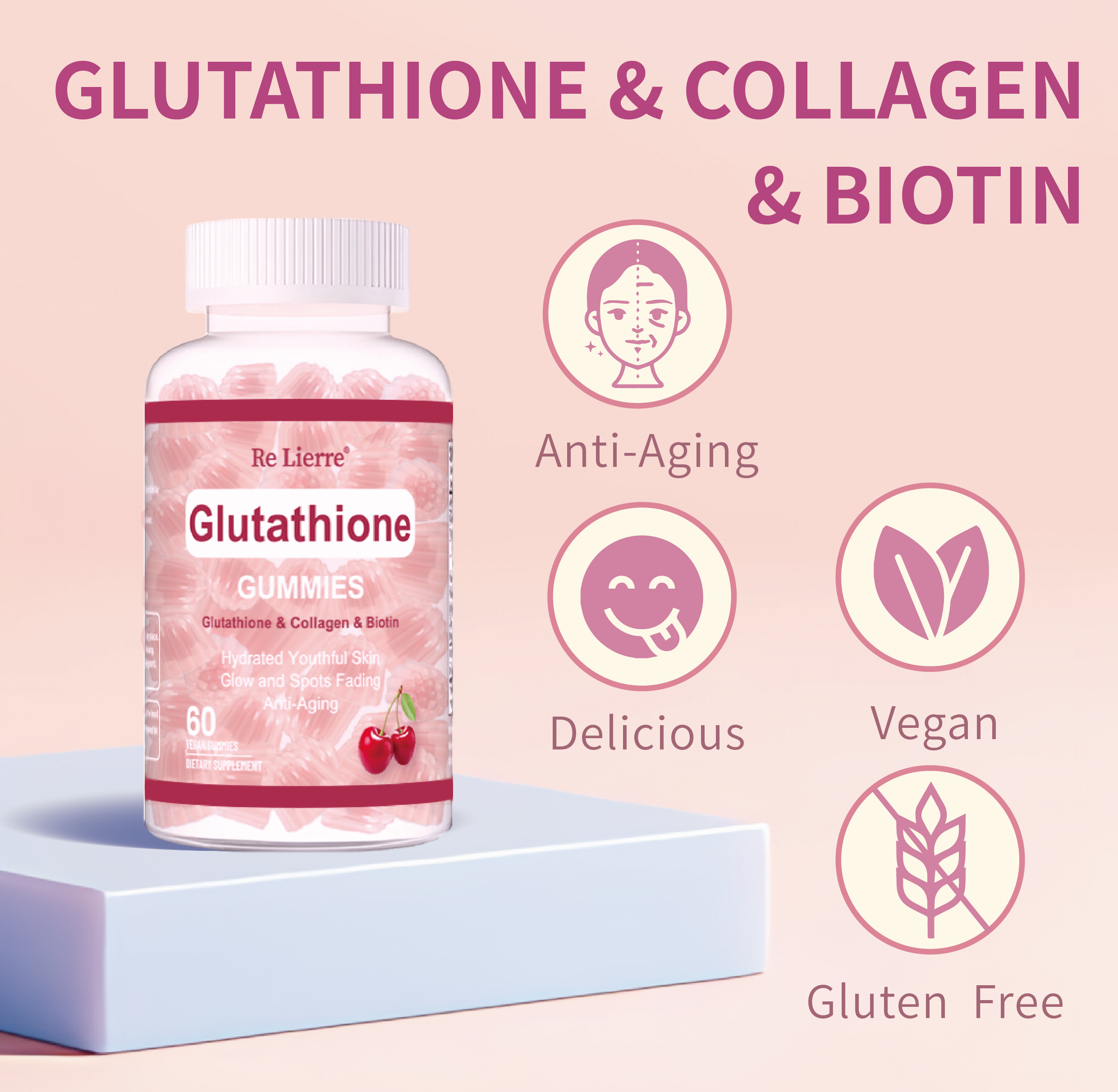 Glutathione Collagen Gummies Cherry - Image 3