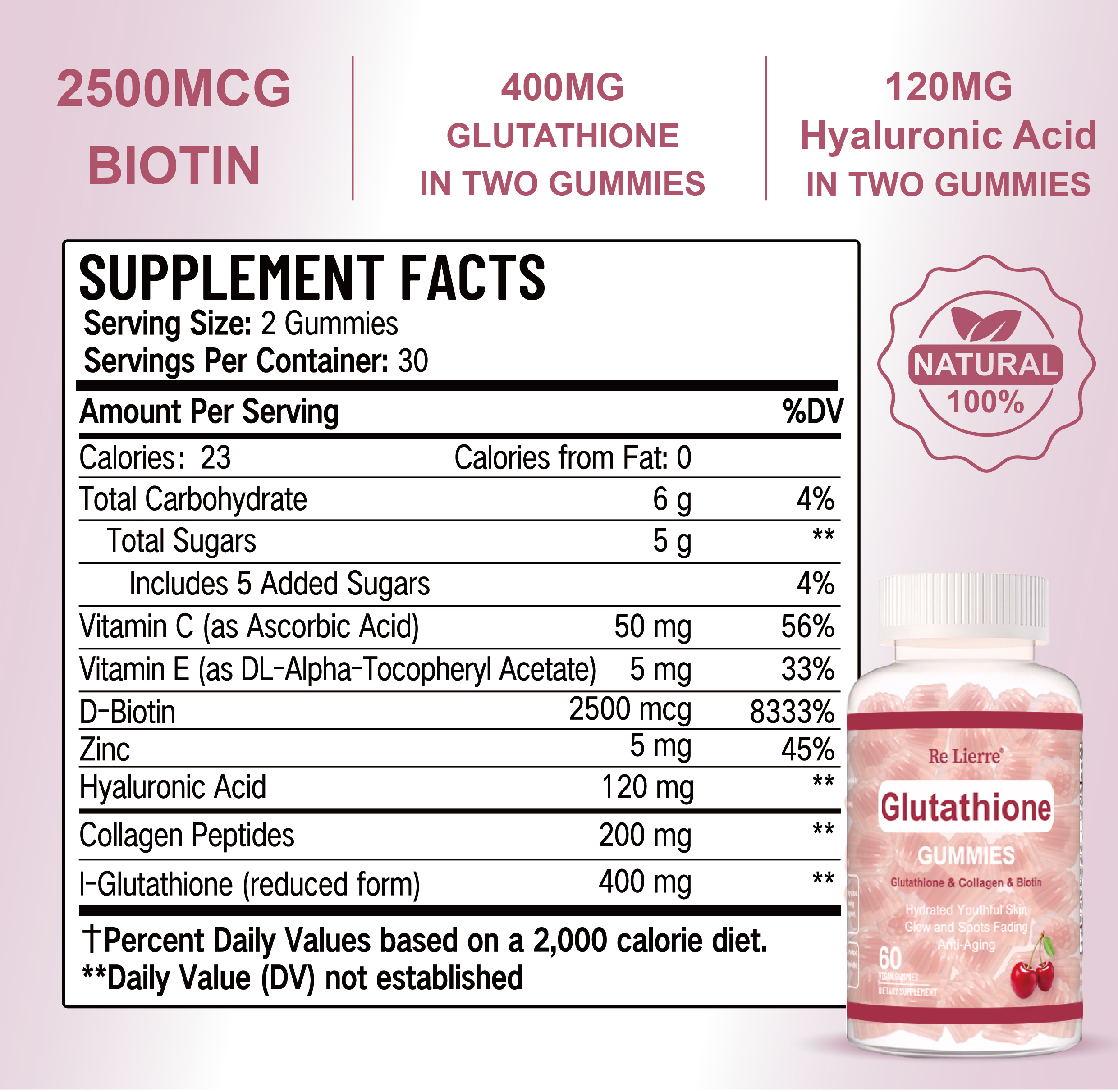 Glutathione Collagen Gummies Cherry - Image 2