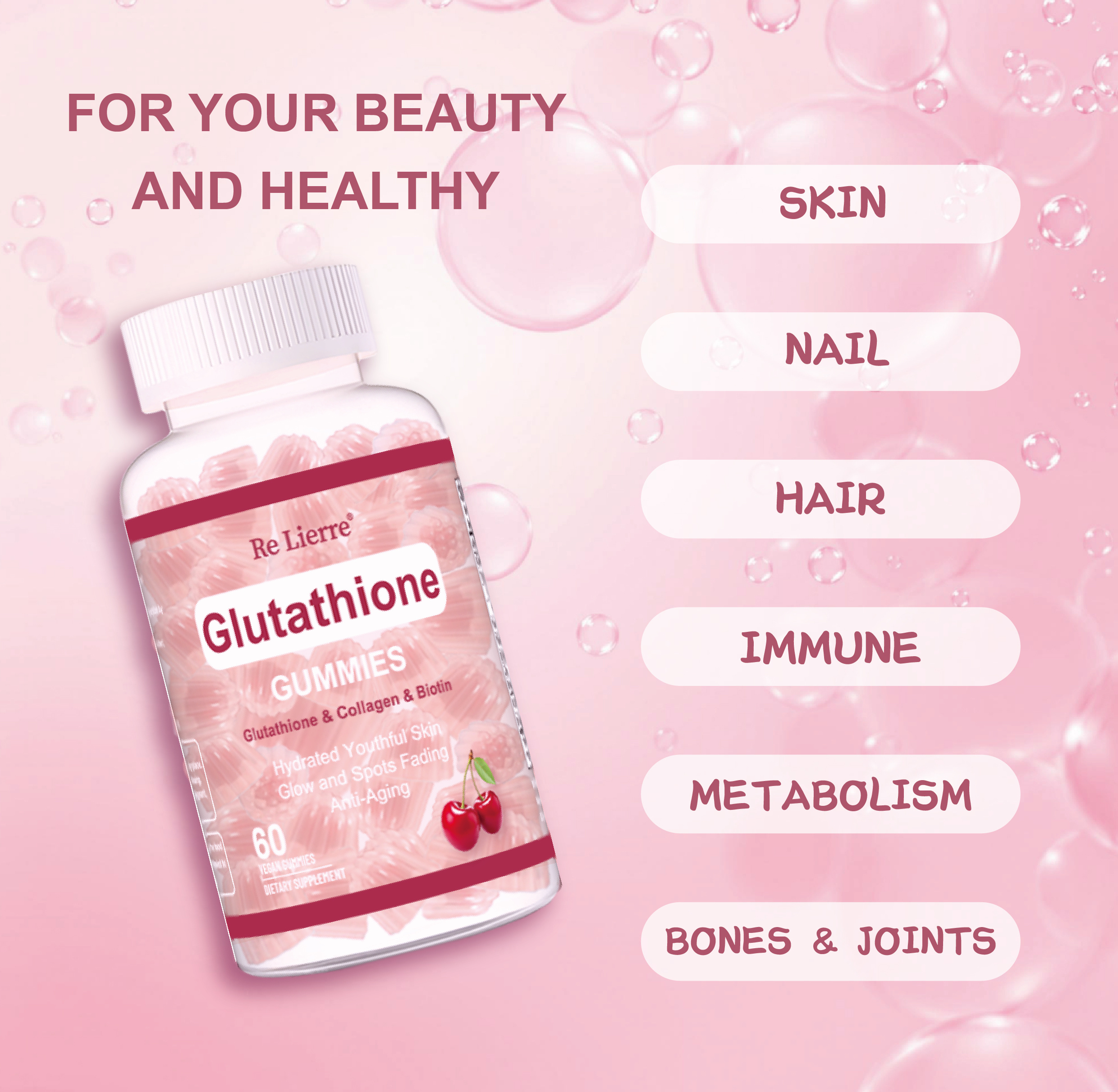 Glutathione Collagen Gummies Cherry - Image 4